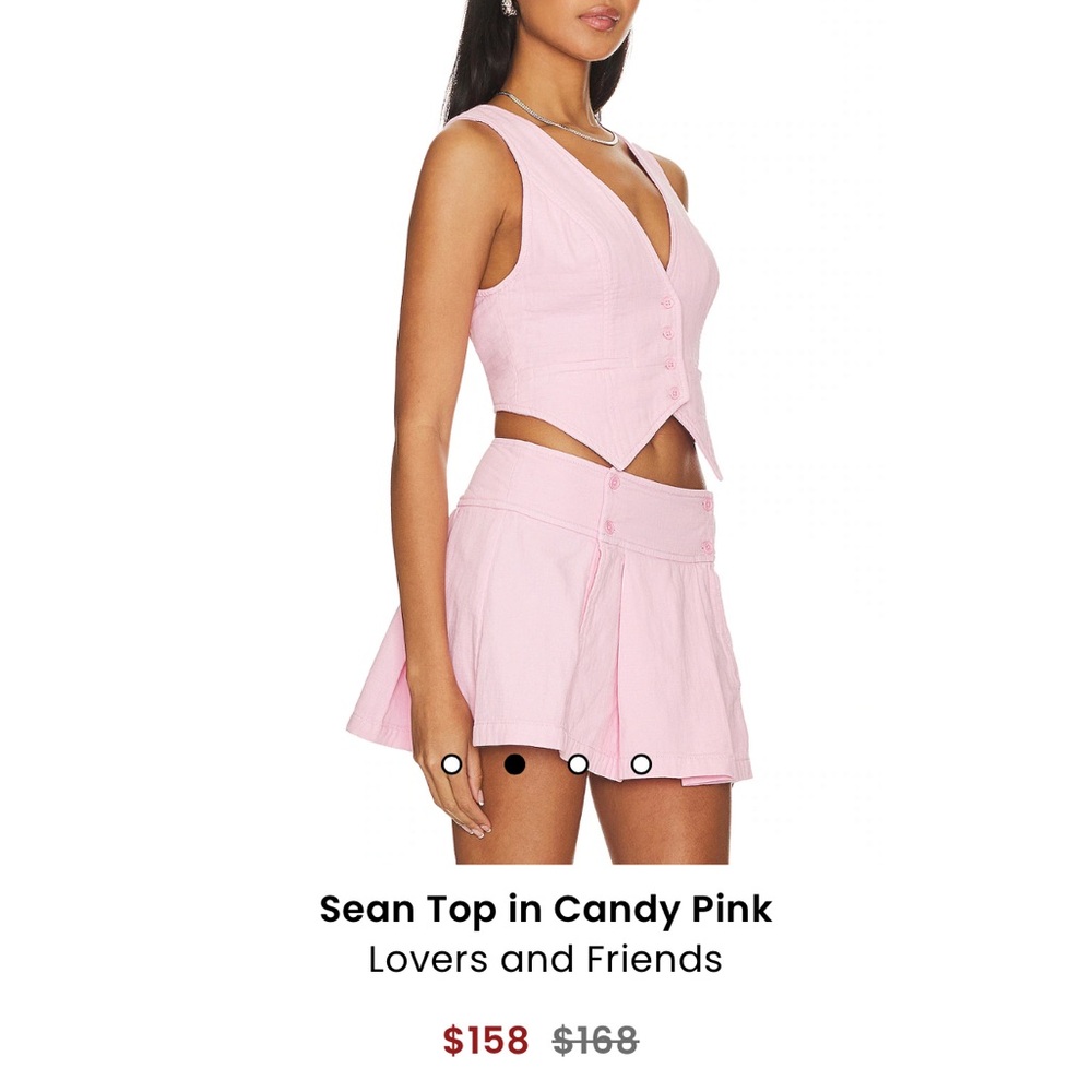 Lovers and Friends Sean Pink Vest Top and Sean Pink Mini Skirt Set